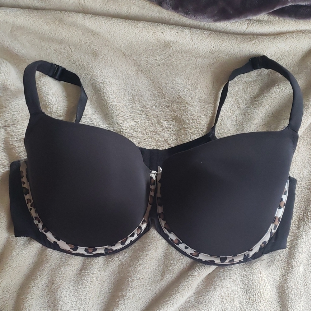 42DDD black push up blaconette animal print bra